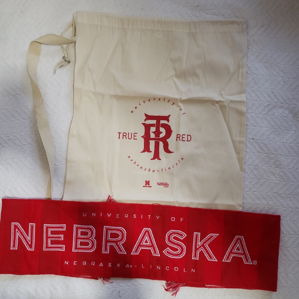 University of Nebraska Scarf and Bag